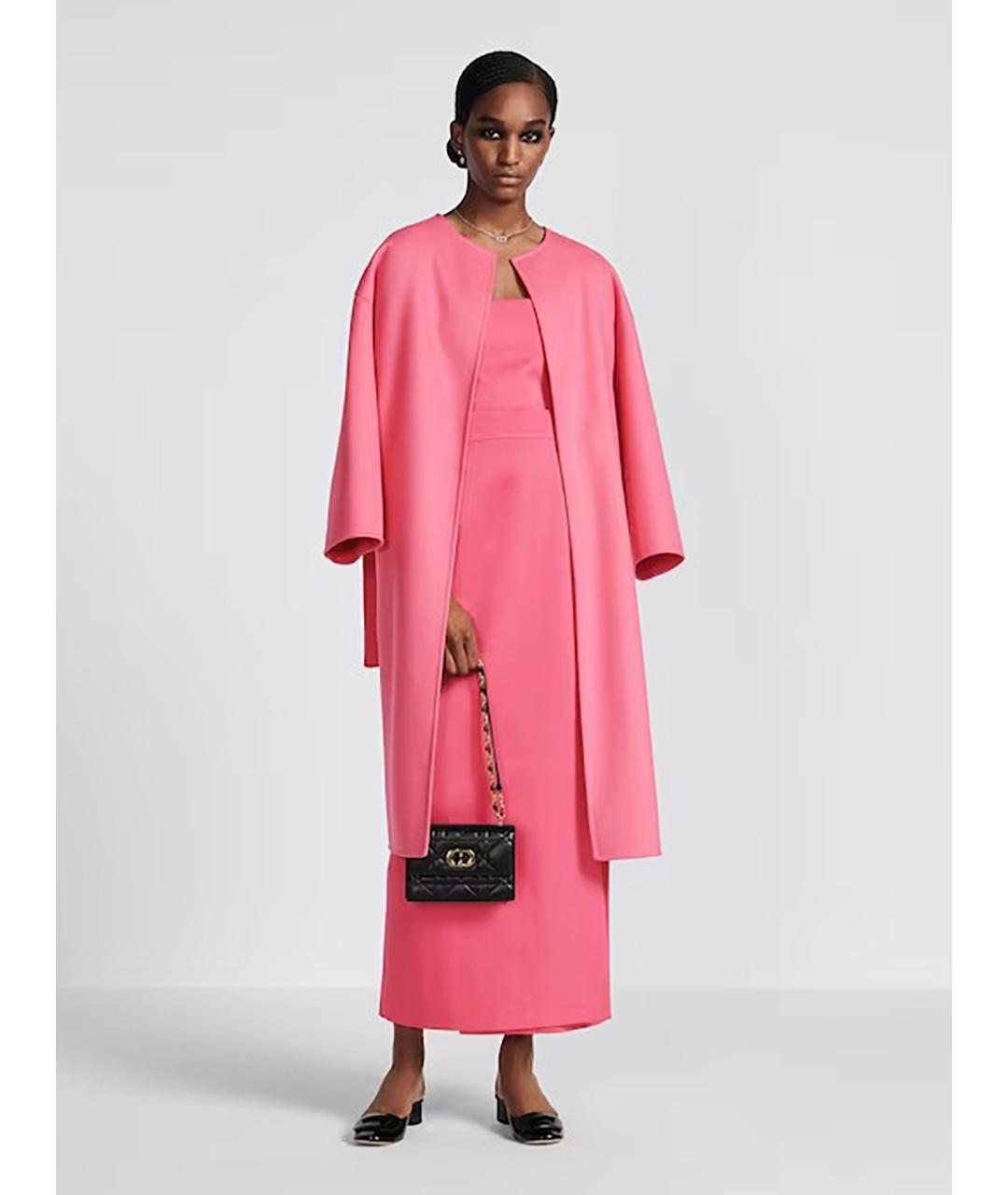 CHRISTIAN DIOR Розовое шерстяное пальто, фото 2