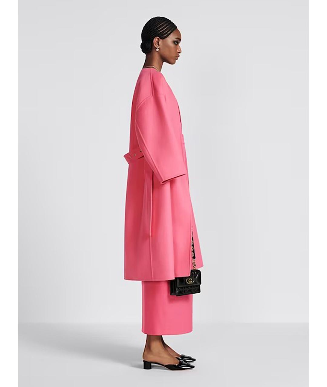 CHRISTIAN DIOR Розовое шерстяное пальто, фото 3