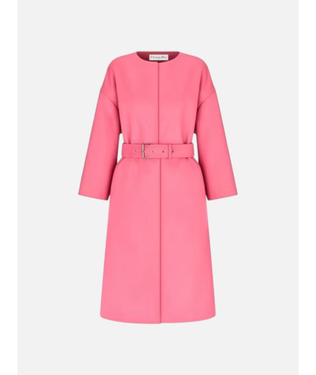 CHRISTIAN DIOR Розовое шерстяное пальто, фото 6