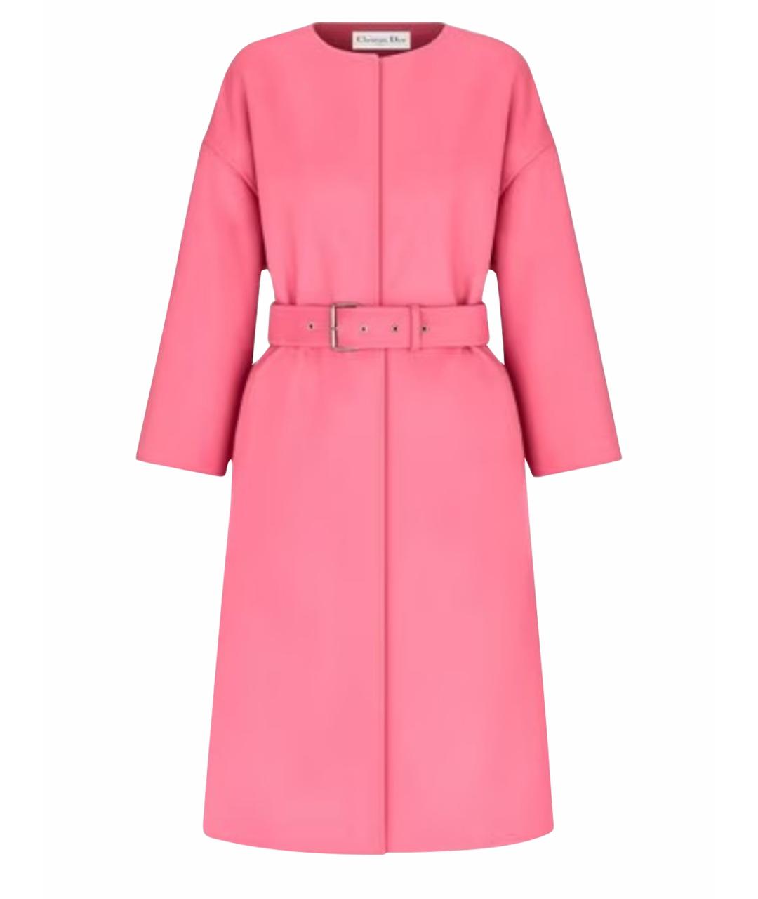CHRISTIAN DIOR Розовое шерстяное пальто, фото 1