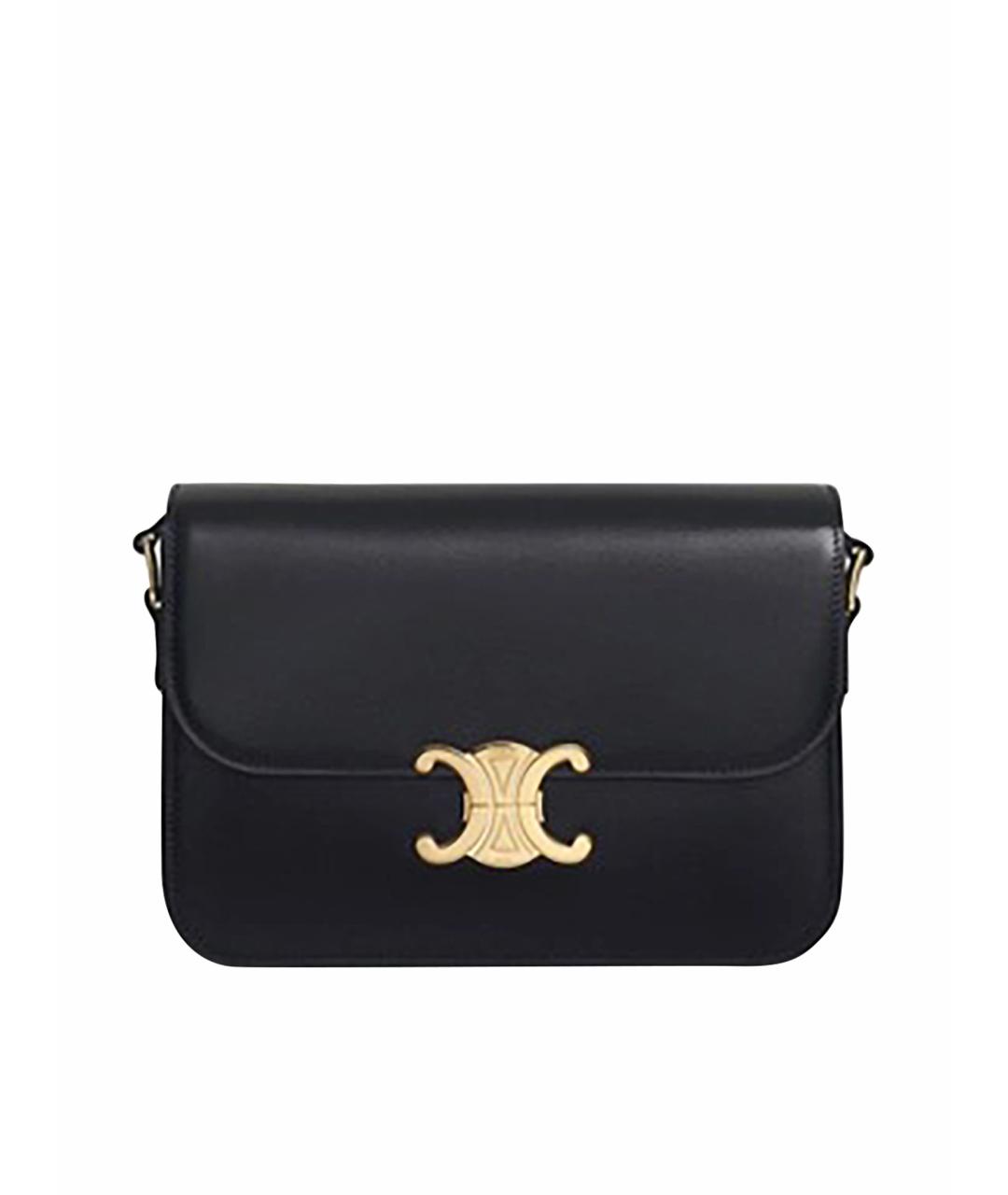 CELINE Черная кожаная сумка через плечо, фото 1