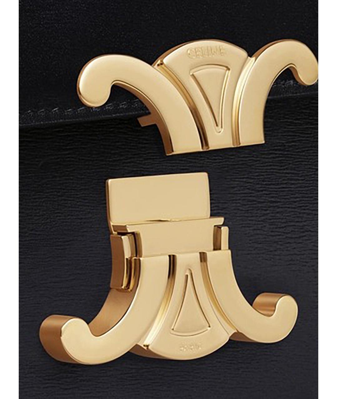 CELINE Черная кожаная сумка через плечо, фото 3