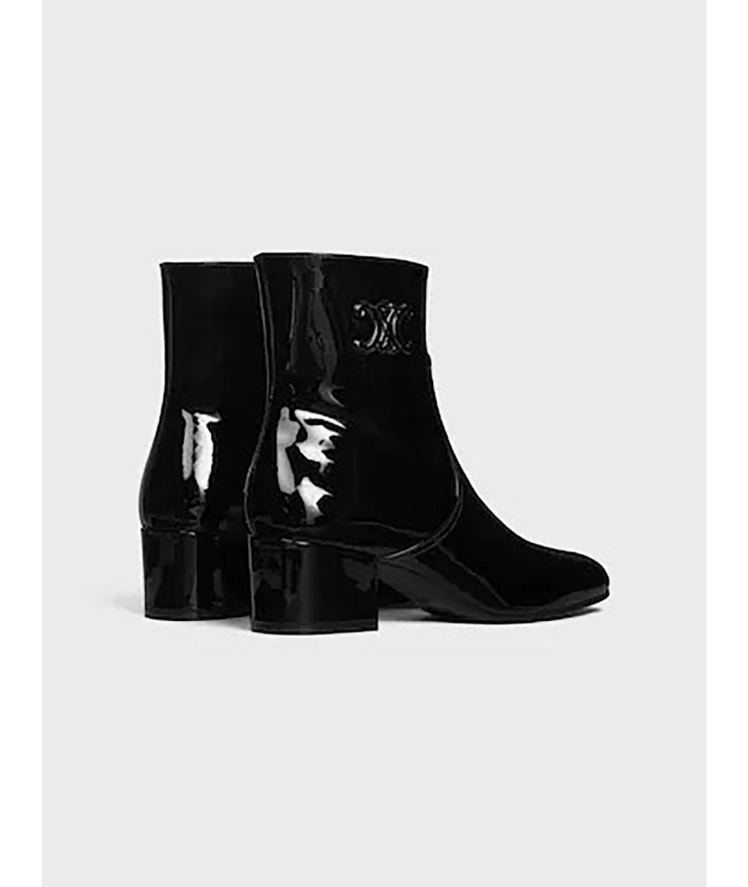 CELINE Черные ботильоны из лакированной кожи, фото 3