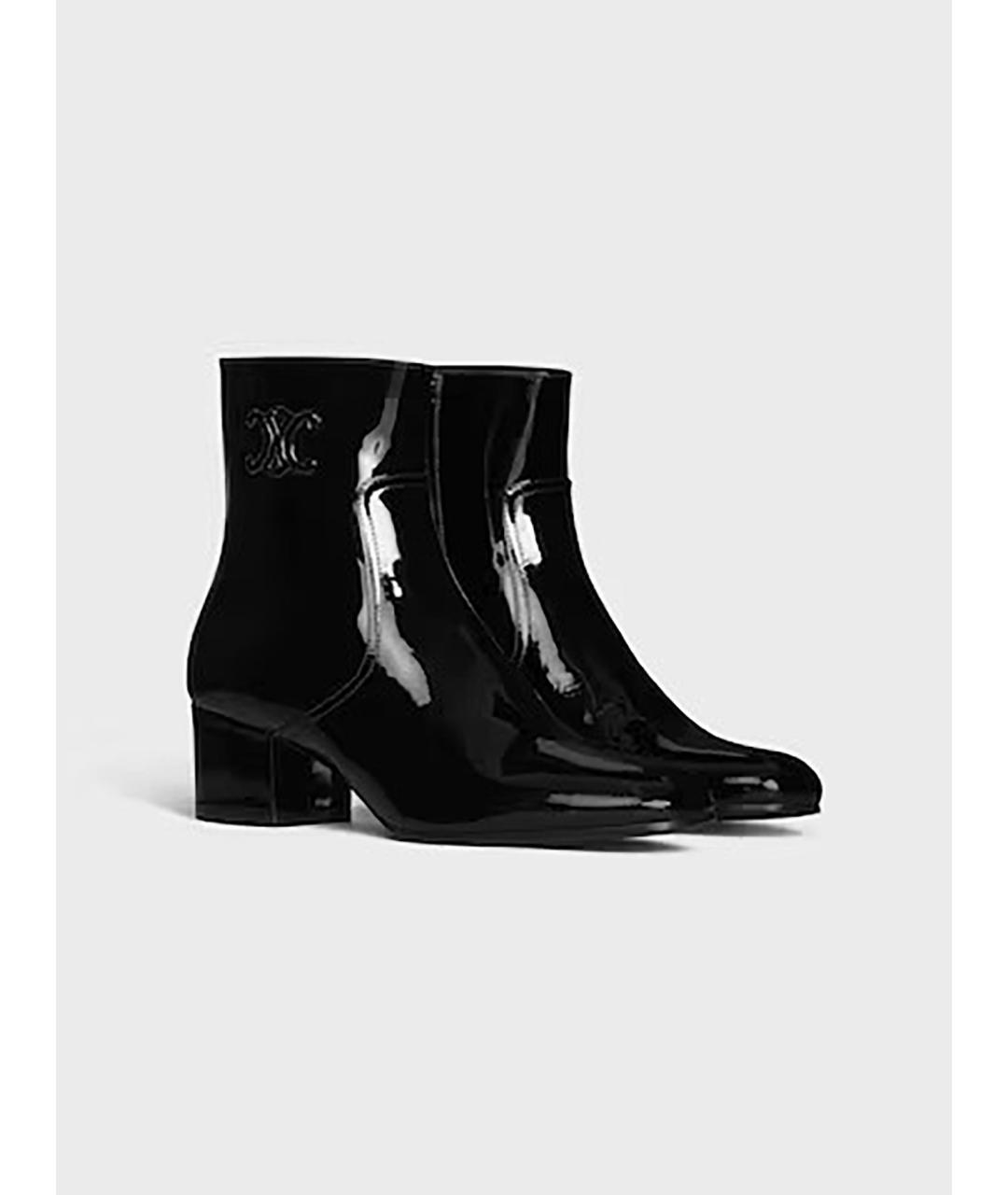 CELINE Черные ботильоны из лакированной кожи, фото 2