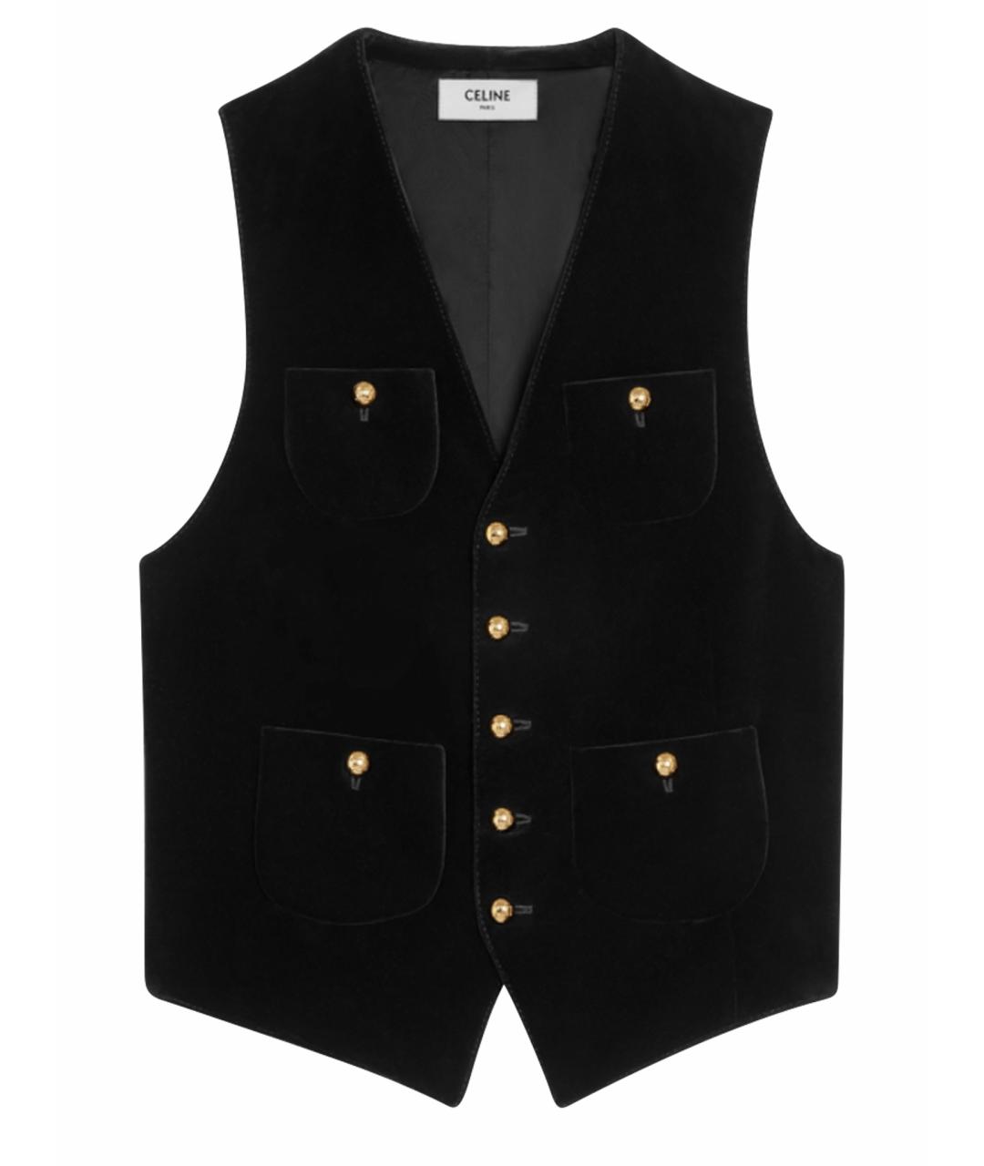 CELINE Черный хлопковый жилет, фото 1
