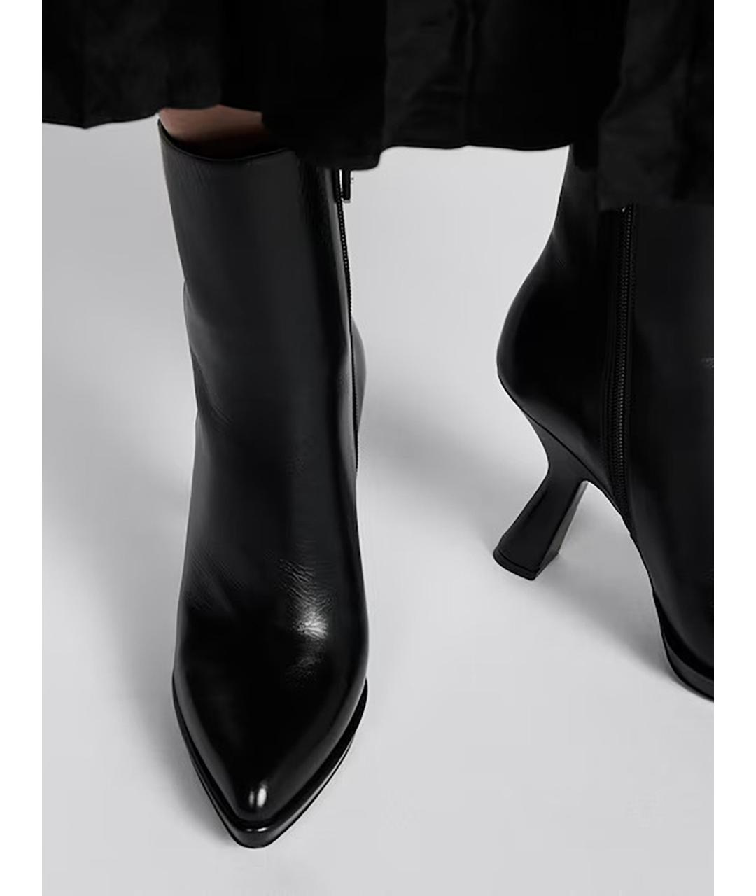 CHRISTIAN DIOR Черные кожаные ботильоны, фото 2