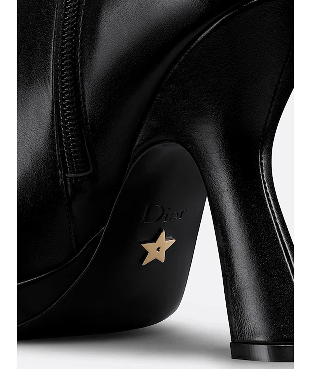 CHRISTIAN DIOR Черные кожаные ботильоны, фото 3