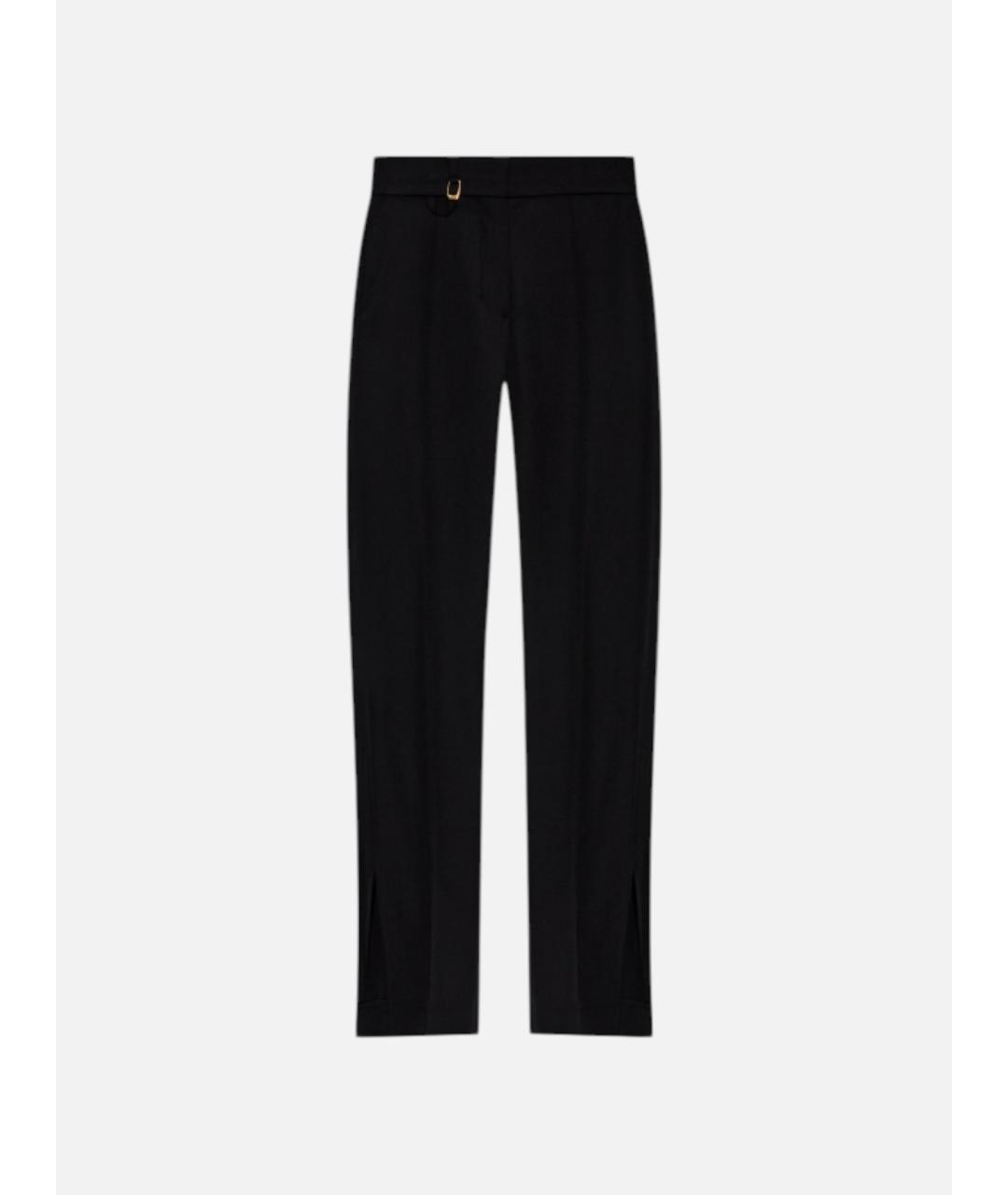JACQUEMUS Черные шерстяные прямые брюки, фото 5