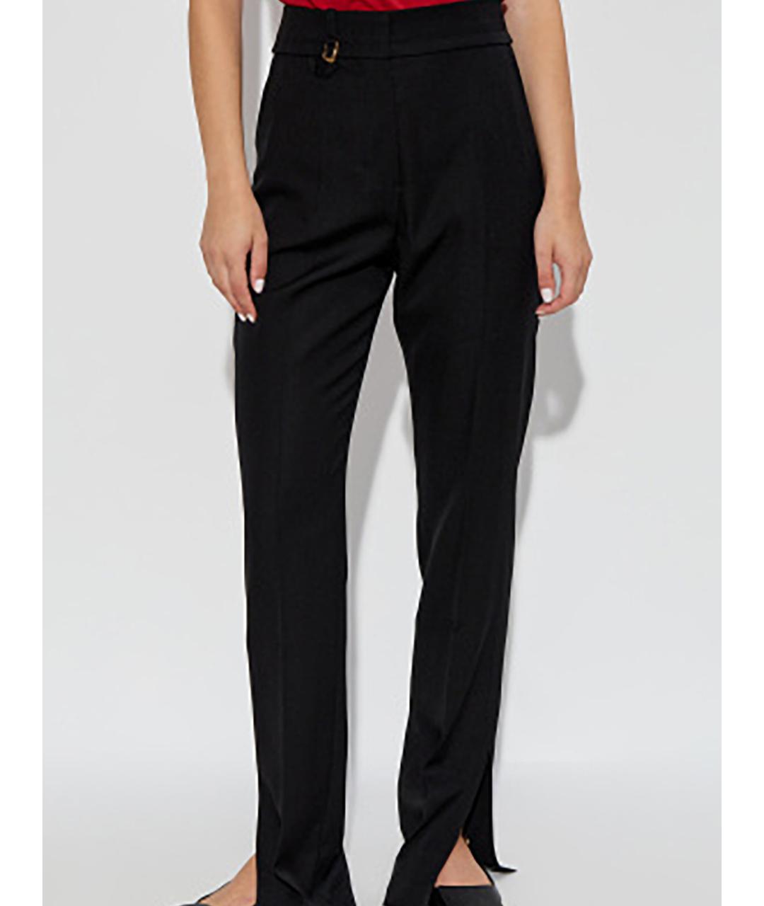 JACQUEMUS Черные шерстяные прямые брюки, фото 3