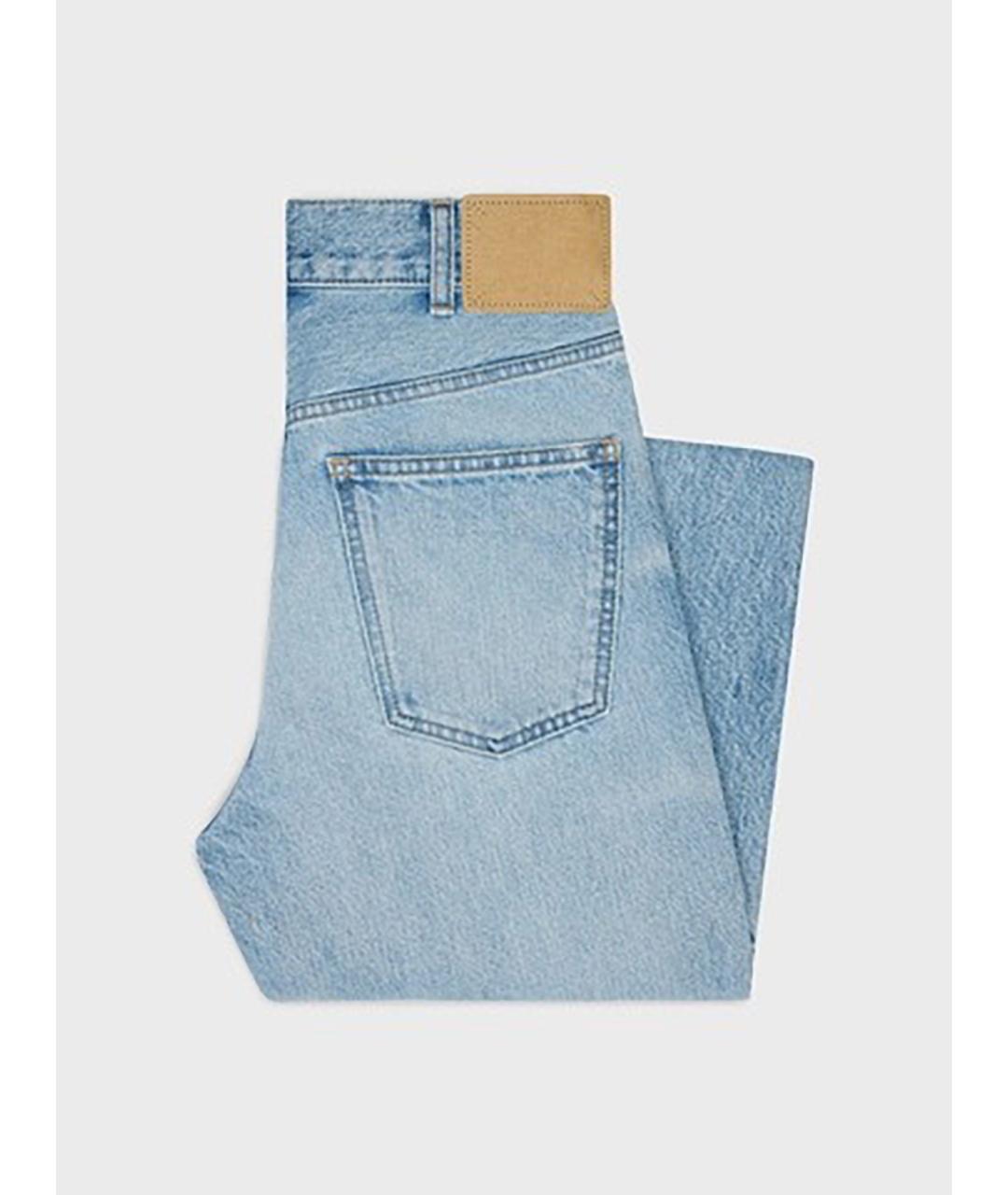 CELINE Синие хлопковые прямые джинсы, фото 2