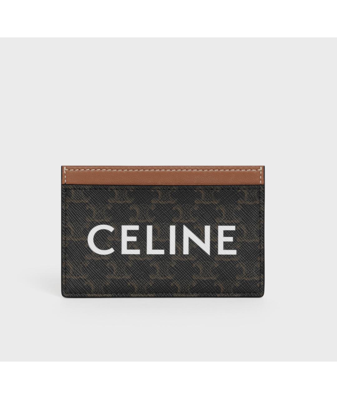 CELINE Коричневый кардхолдер из искусственной кожи, фото 4