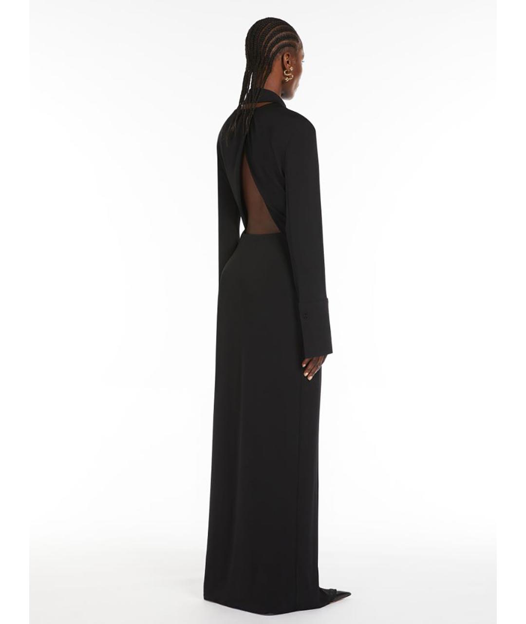 SPORTMAX Черное вискозное коктейльное платье, фото 3