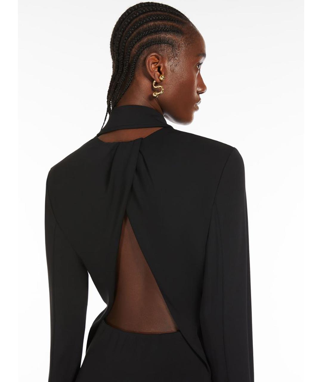 SPORTMAX Черное вискозное коктейльное платье, фото 4