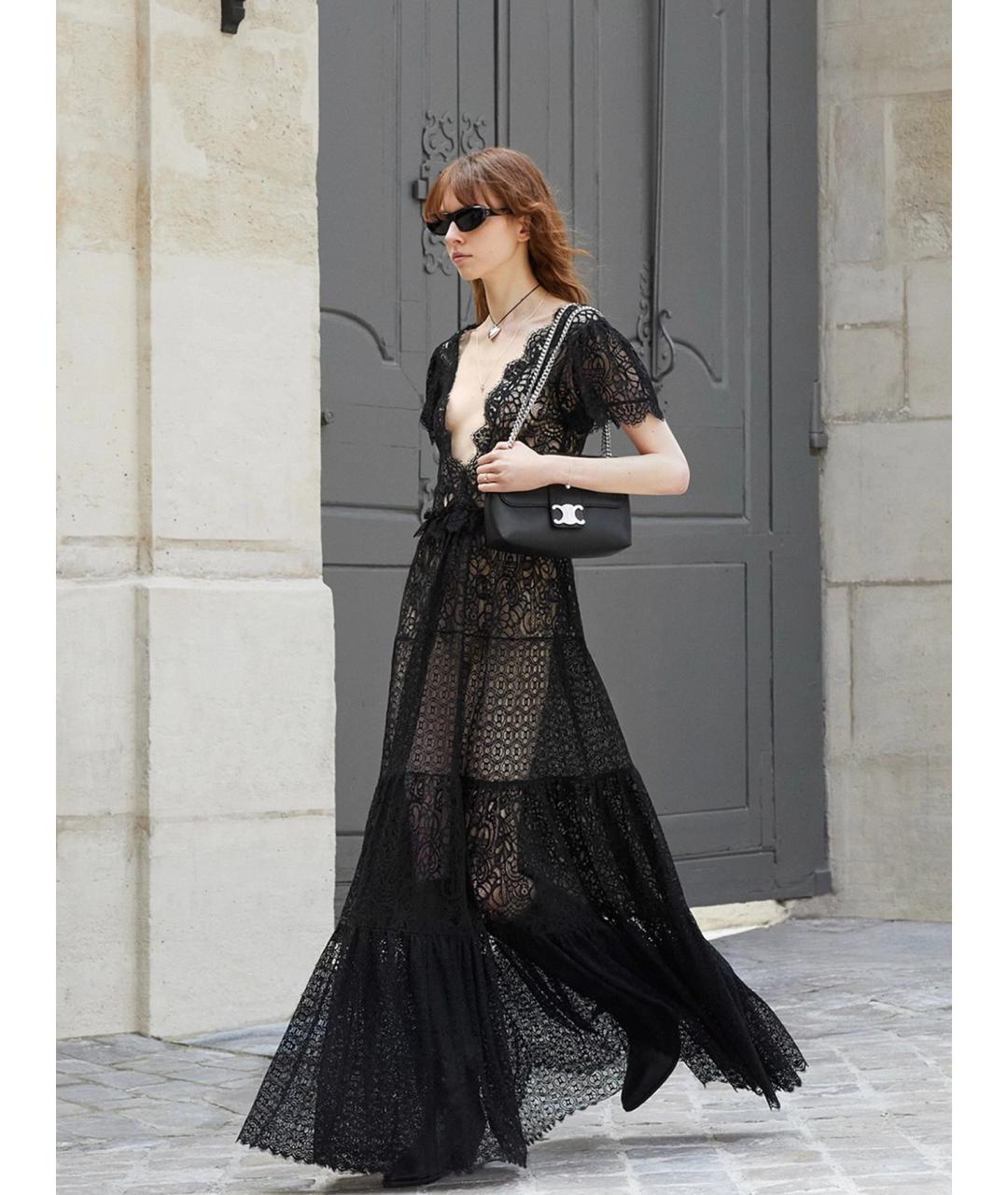 CELINE Черное хлопковое платье, фото 3