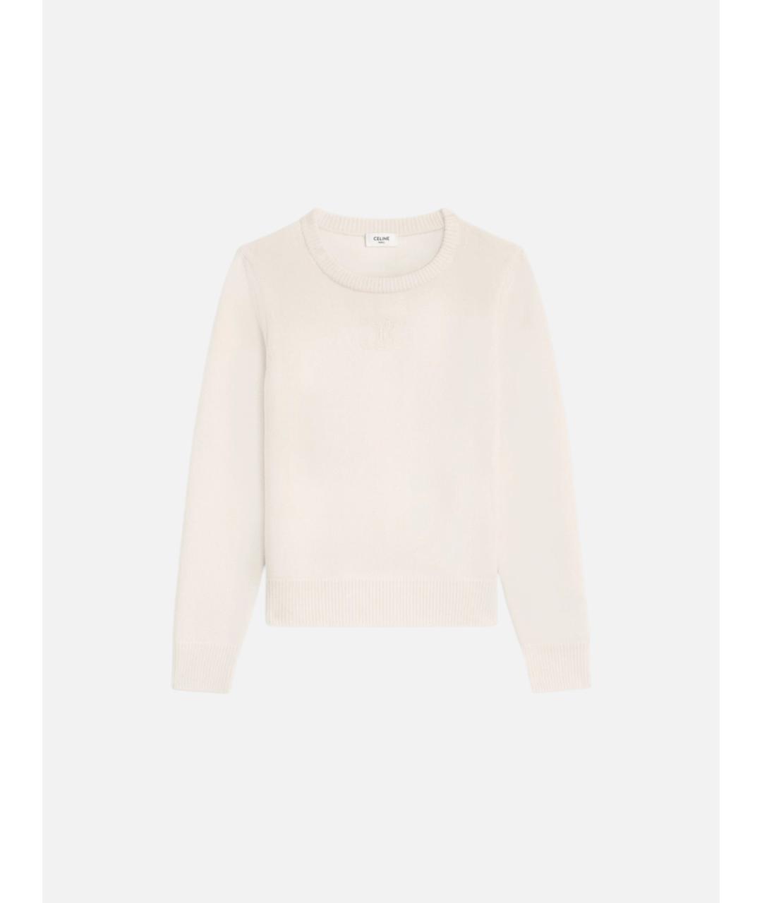 CELINE Бежевый кашемировый джемпер / свитер, фото 4