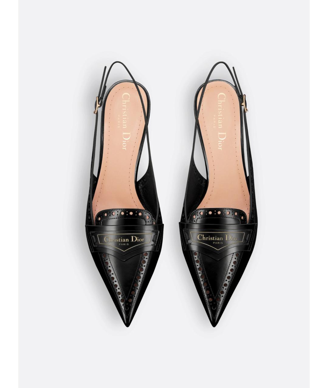 CHRISTIAN DIOR Черные кожаные туфли, фото 3