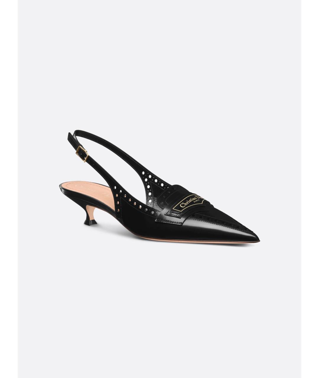 CHRISTIAN DIOR Черные кожаные туфли, фото 2