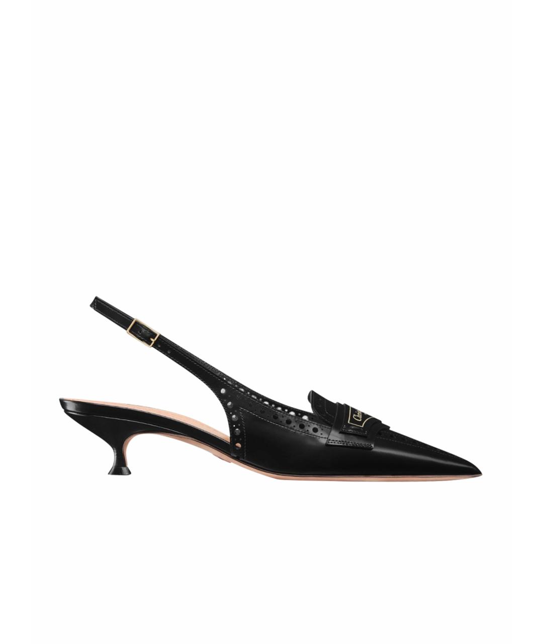 CHRISTIAN DIOR Черные кожаные туфли, фото 1