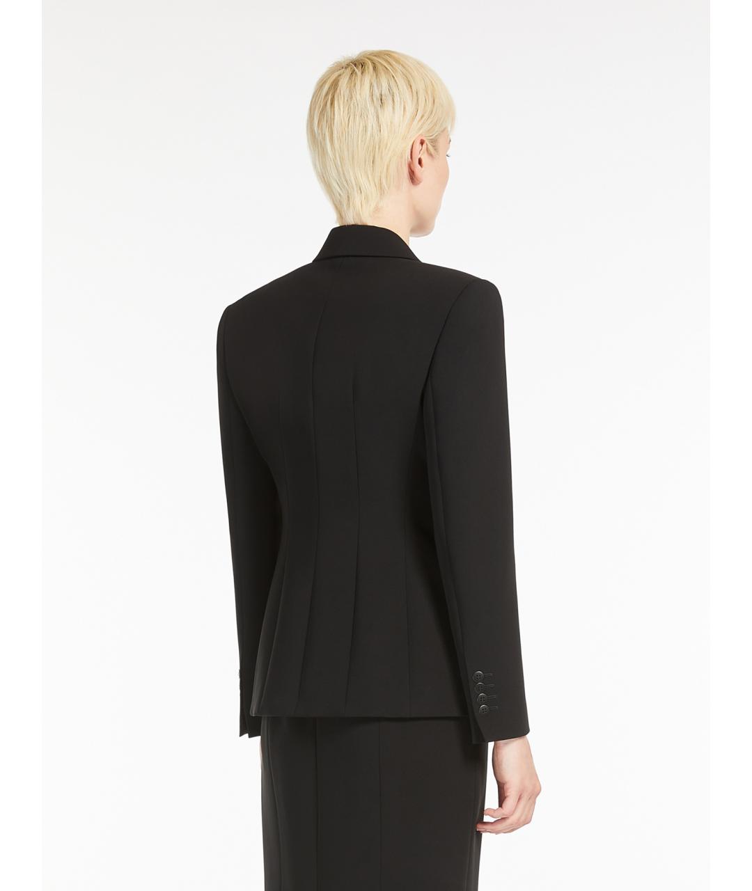 MAX MARA STUDIO Черный креповый жакет/пиджак, фото 4