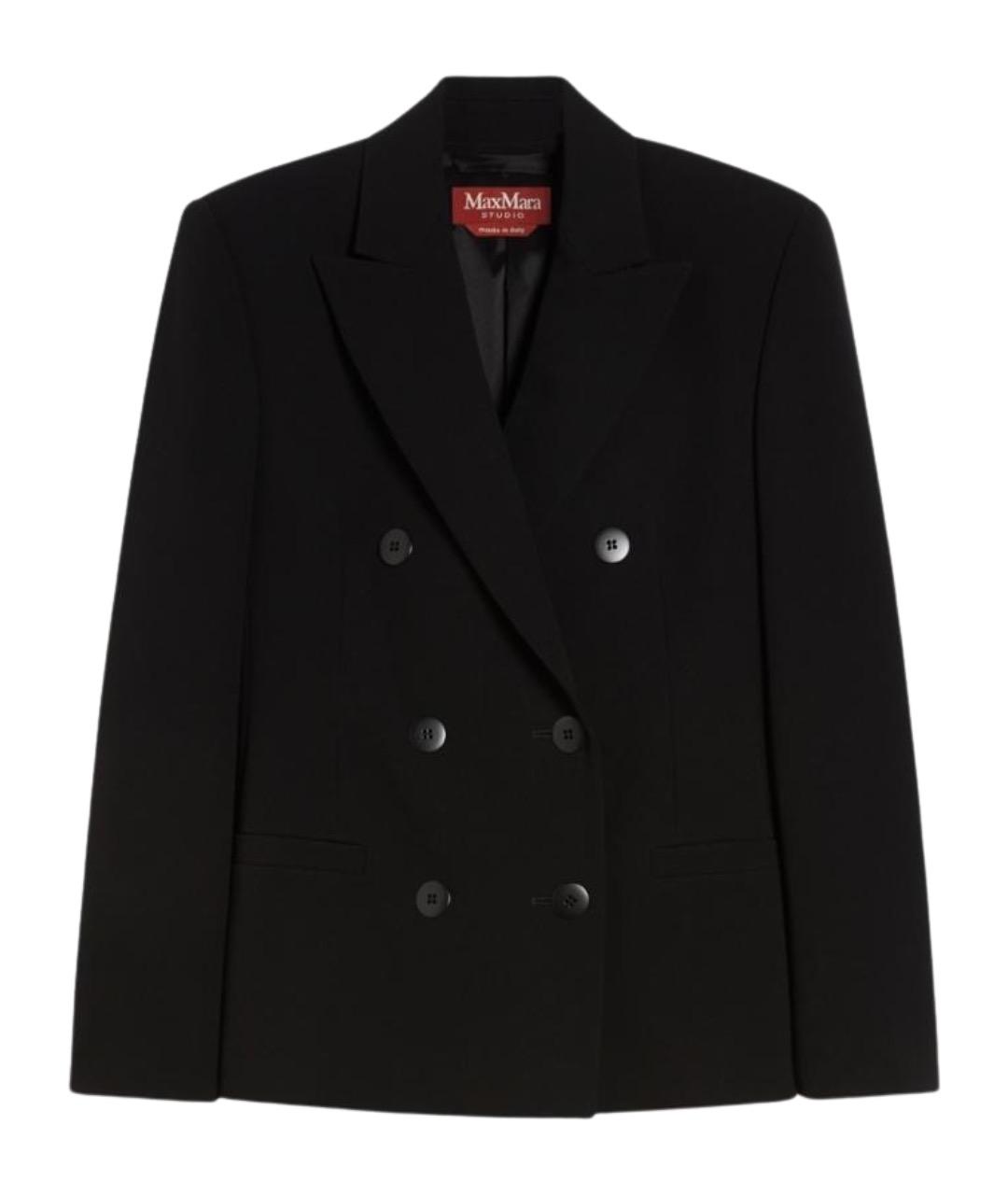 MAX MARA STUDIO Черный креповый жакет/пиджак, фото 1