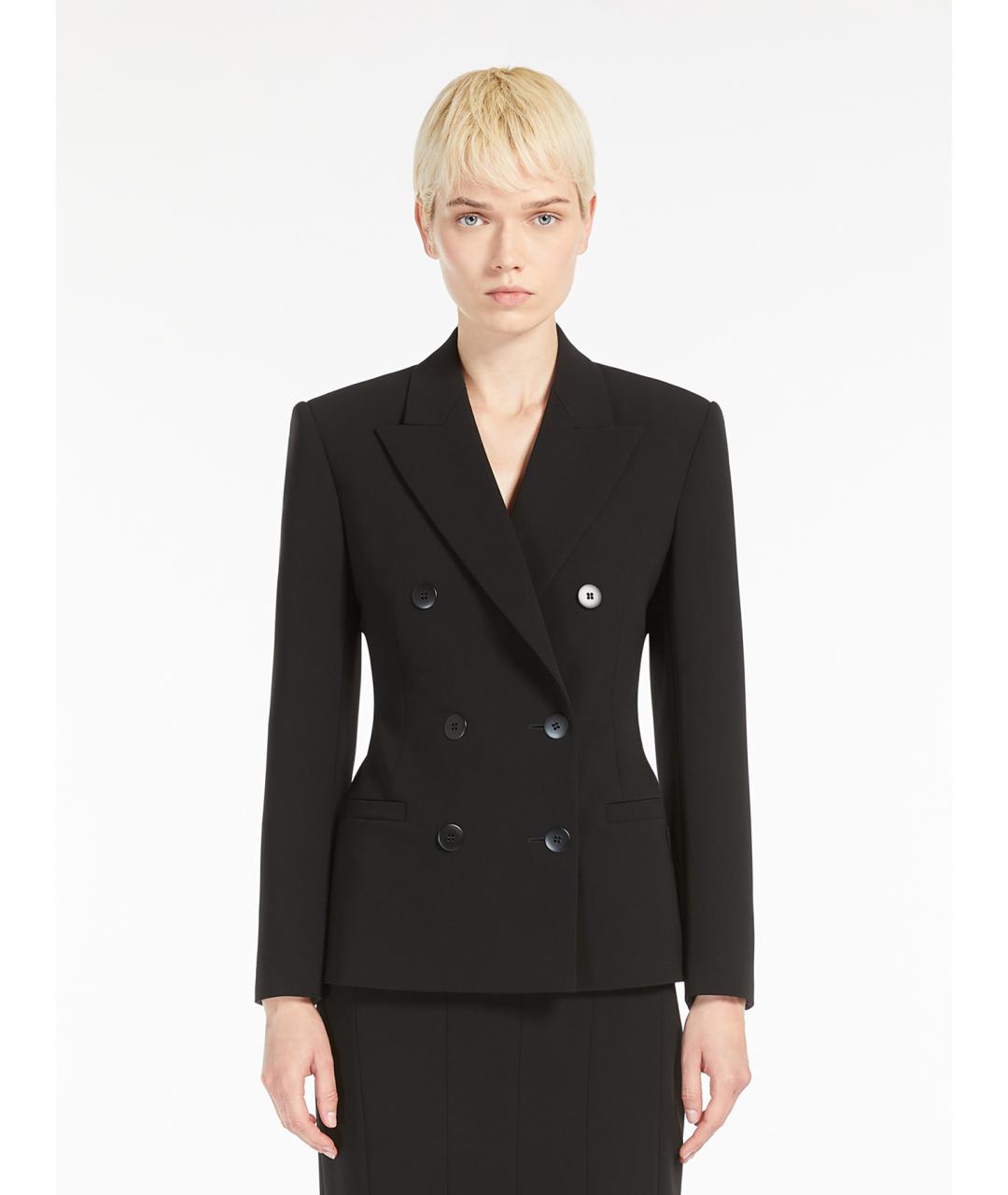 MAX MARA STUDIO Черный креповый жакет/пиджак, фото 3