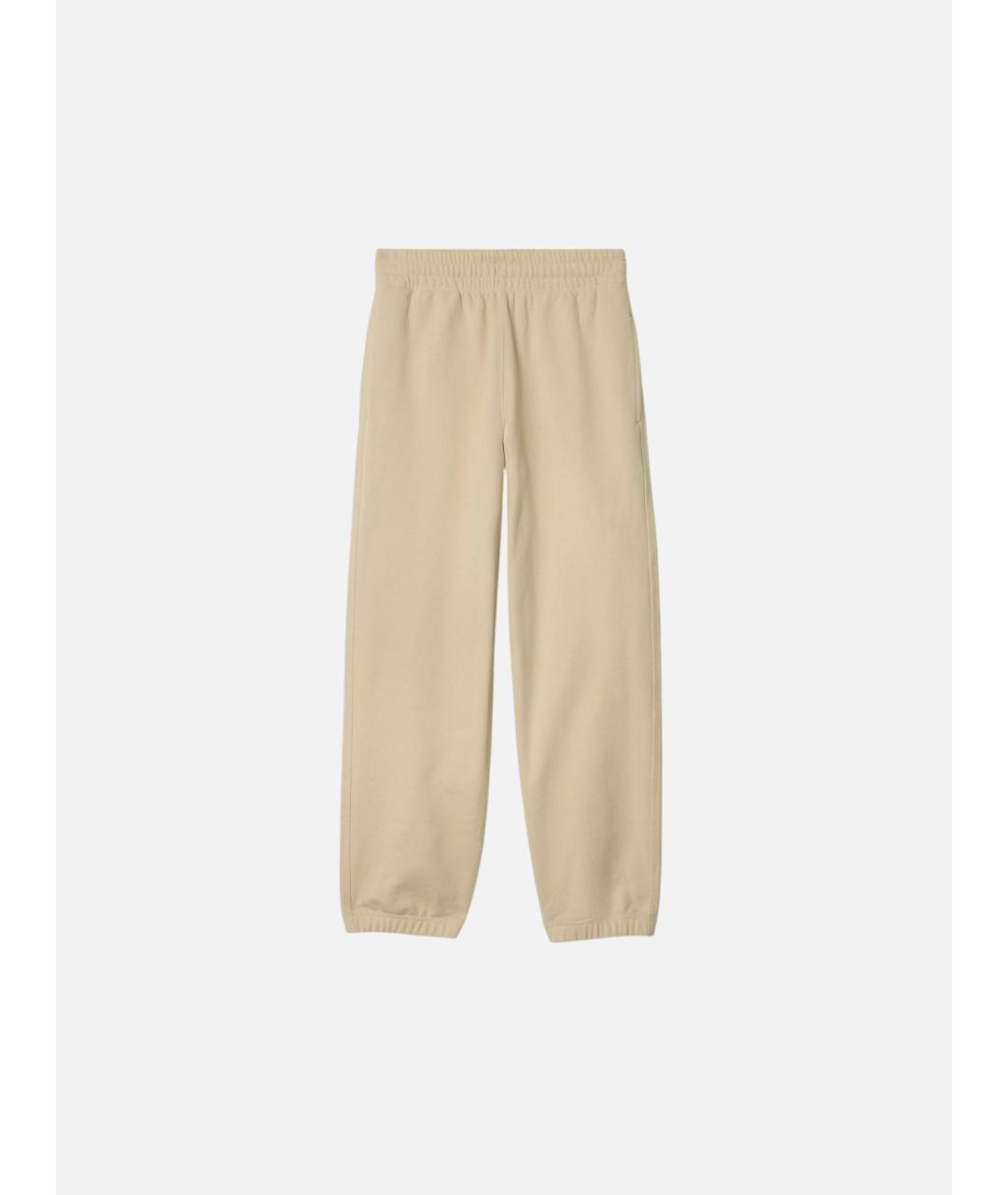 BURBERRY Бежевые хлопковые прямые брюки, фото 7