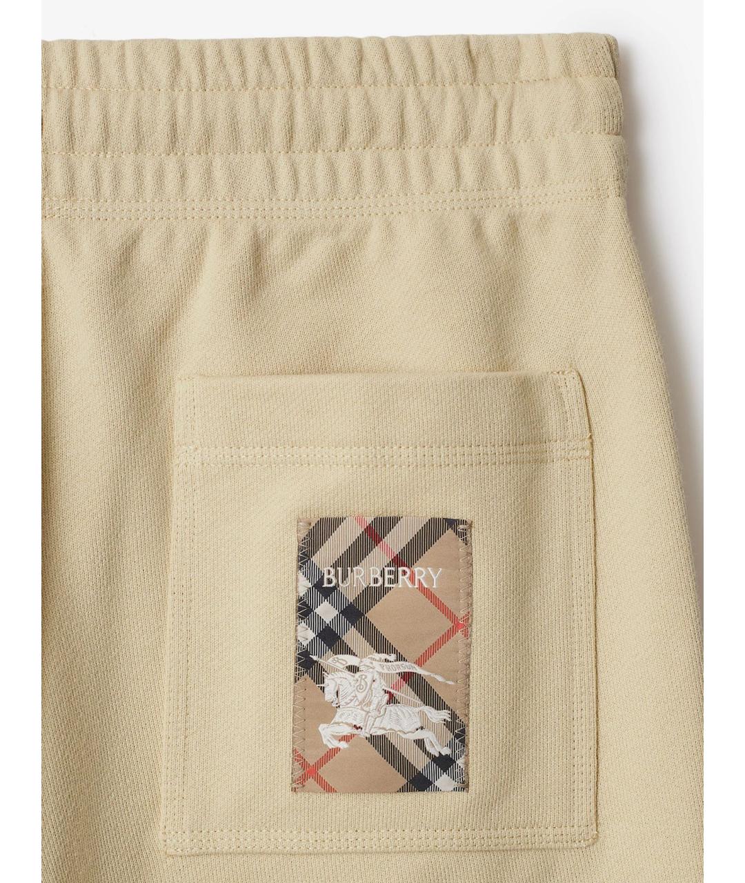 BURBERRY Бежевые хлопковые прямые брюки, фото 5