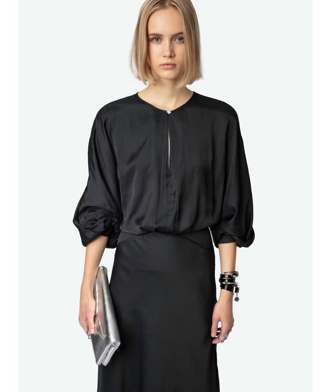 ZADIG & VOLTAIRE Черное полиэстеровое повседневное платье, фото 7