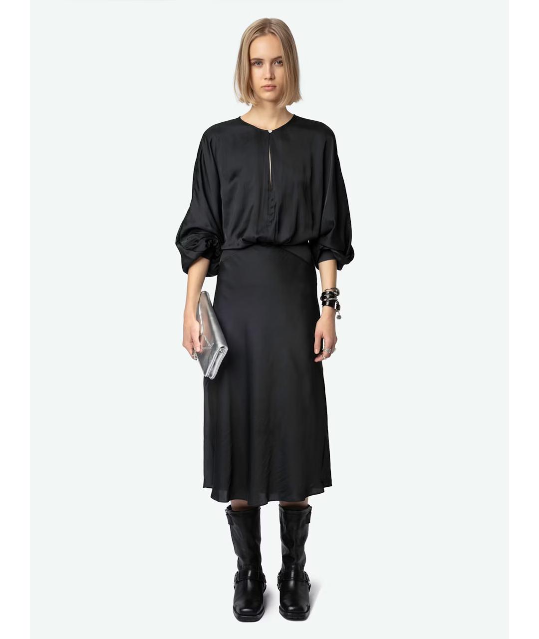 ZADIG & VOLTAIRE Черное полиэстеровое повседневное платье, фото 2