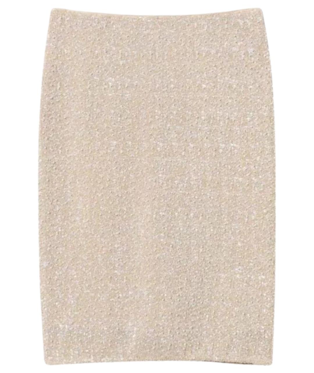 TWIN-SET Бежевая полиэстеровая юбка миди, фото 1