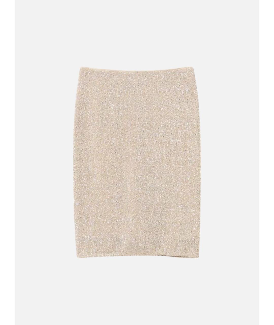 TWIN-SET Бежевая полиэстеровая юбка миди, фото 1