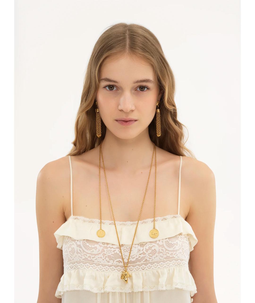 CHLOE Золотые латунные серьги, фото 2