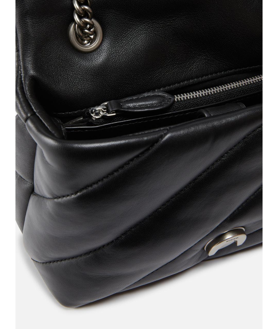 PINKO Черная кожаная сумка через плечо, фото 5