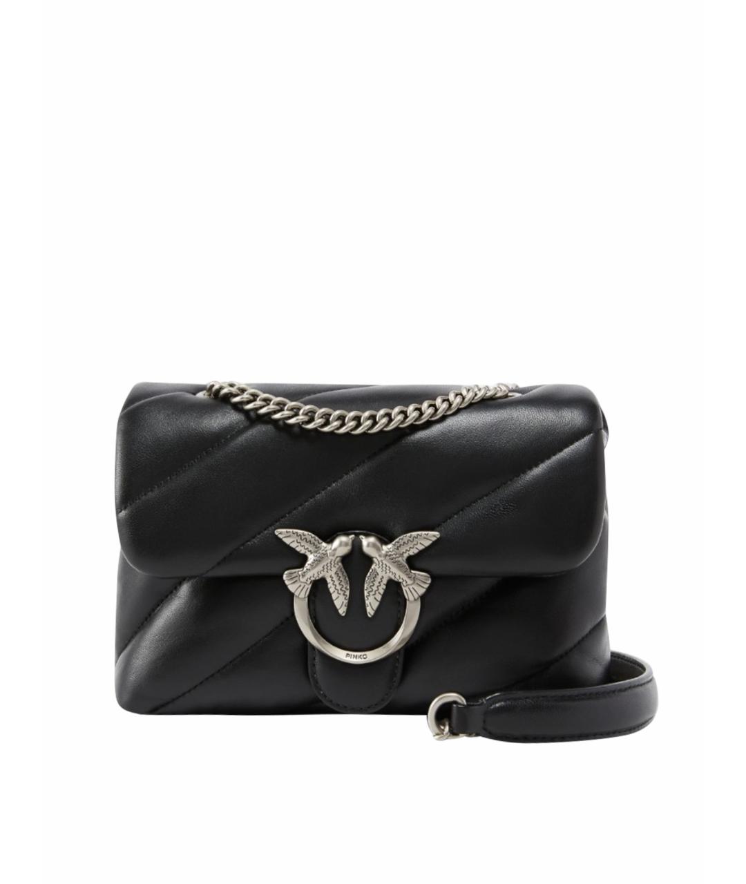 PINKO Черная кожаная сумка через плечо, фото 1