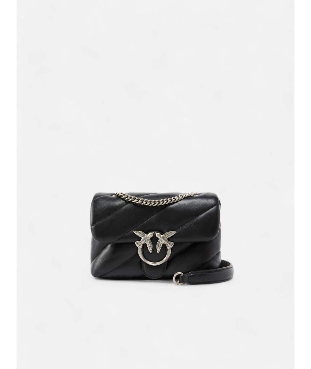 PINKO Черная кожаная сумка через плечо, фото 9