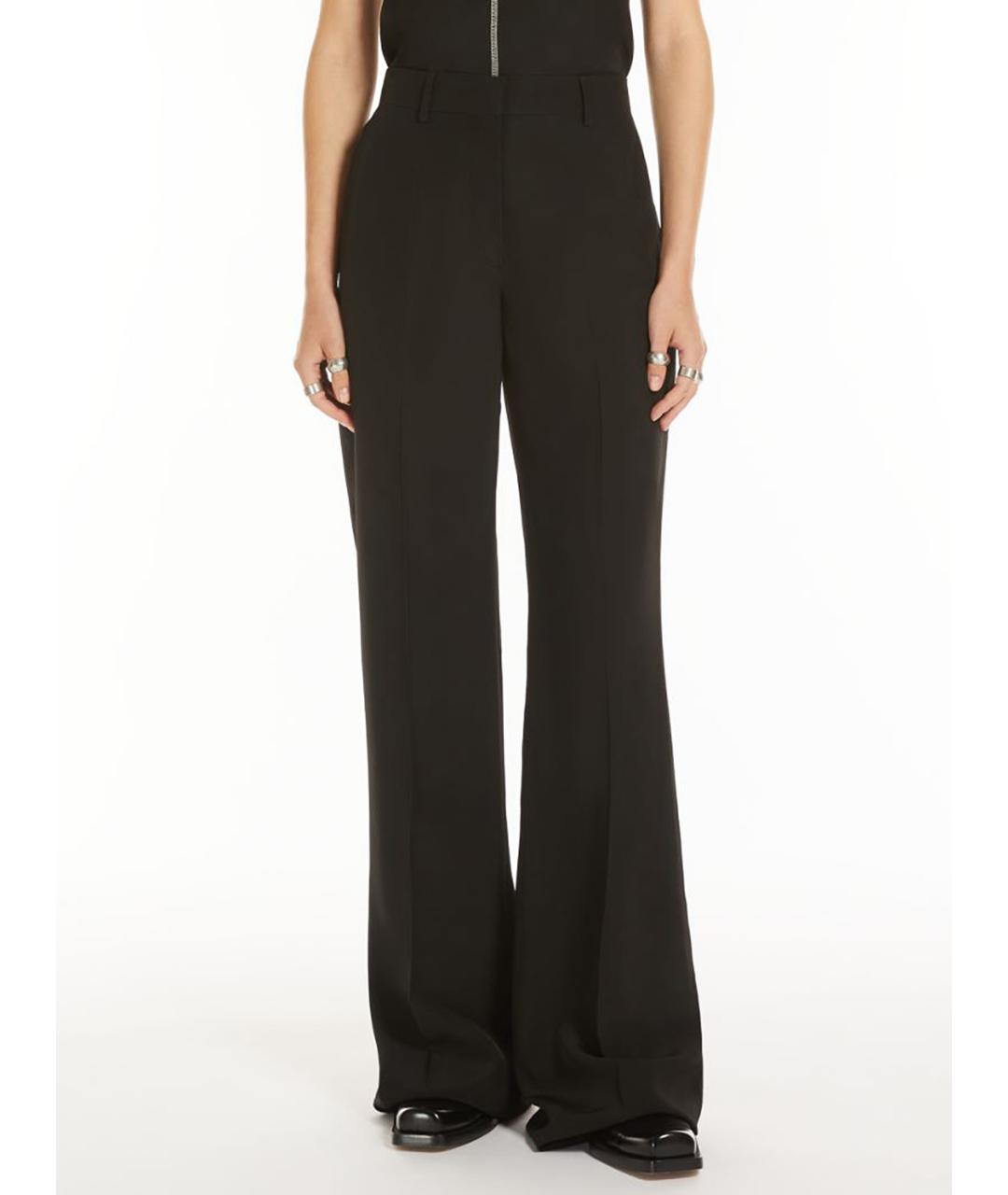 SPORTMAX Черные вискозные брюки широкие, фото 2