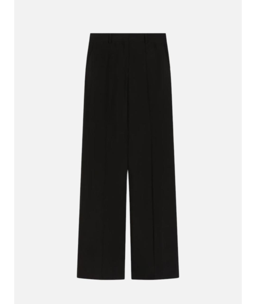 SPORTMAX Черные вискозные брюки широкие, фото 5