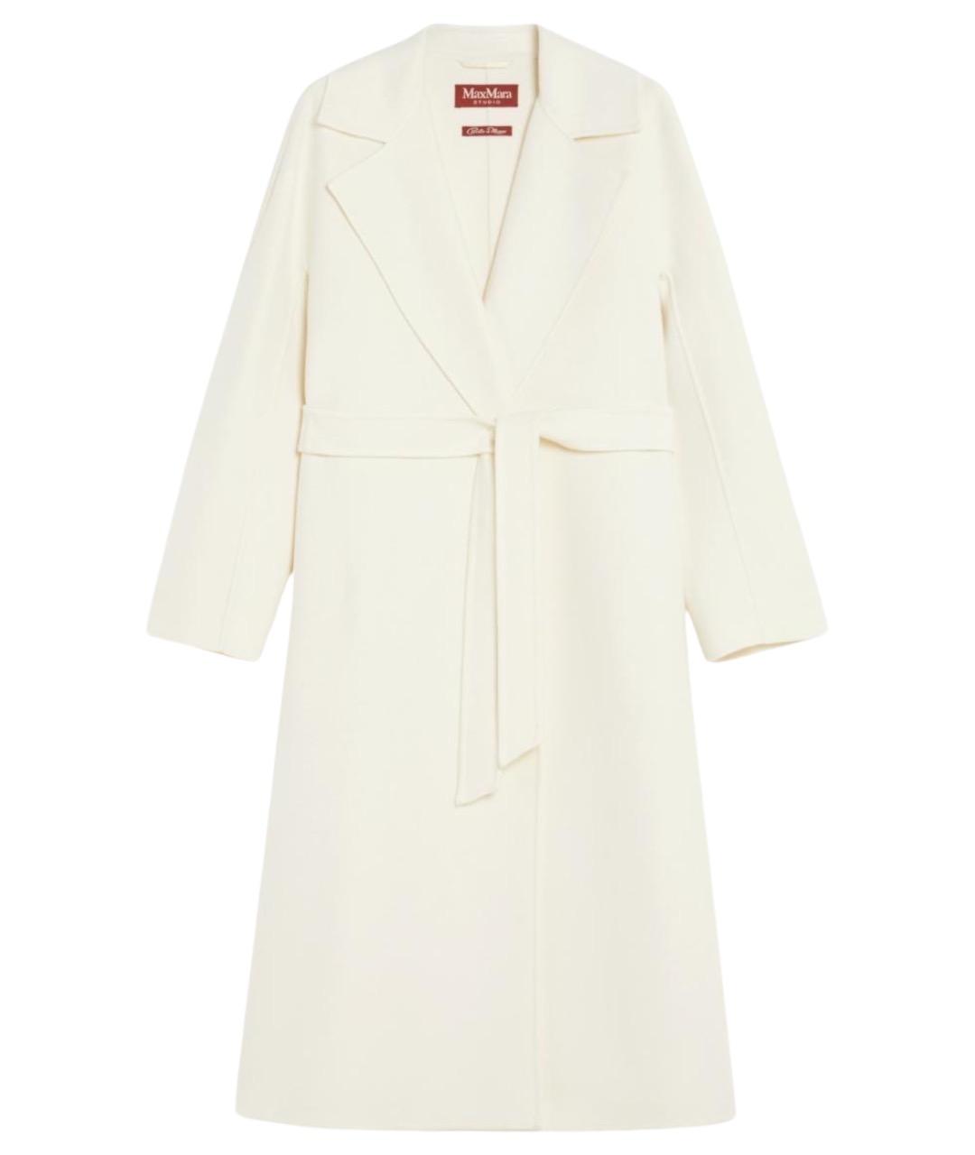 MAX MARA STUDIO Белое шерстяное пальто, фото 1