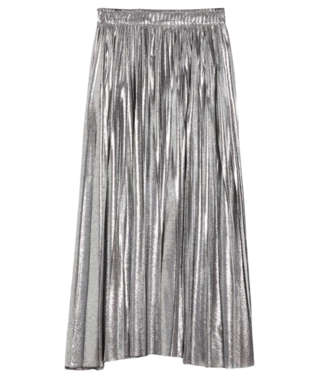 WEEKEND MAX MARA Серебряная полиэстеровая юбка миди, фото 1
