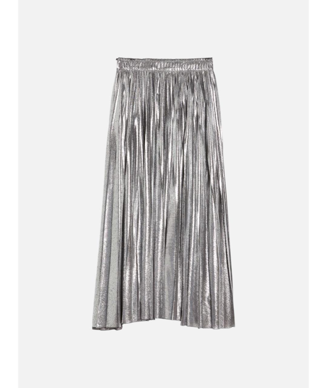 WEEKEND MAX MARA Серебряная полиэстеровая юбка миди, фото 5