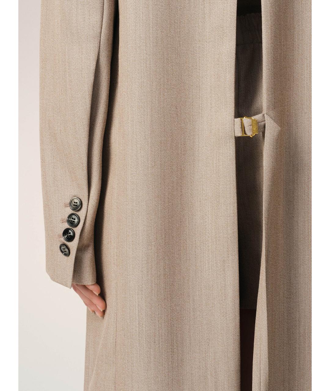 Ami Paris Бежевое шерстяное пальто, фото 6