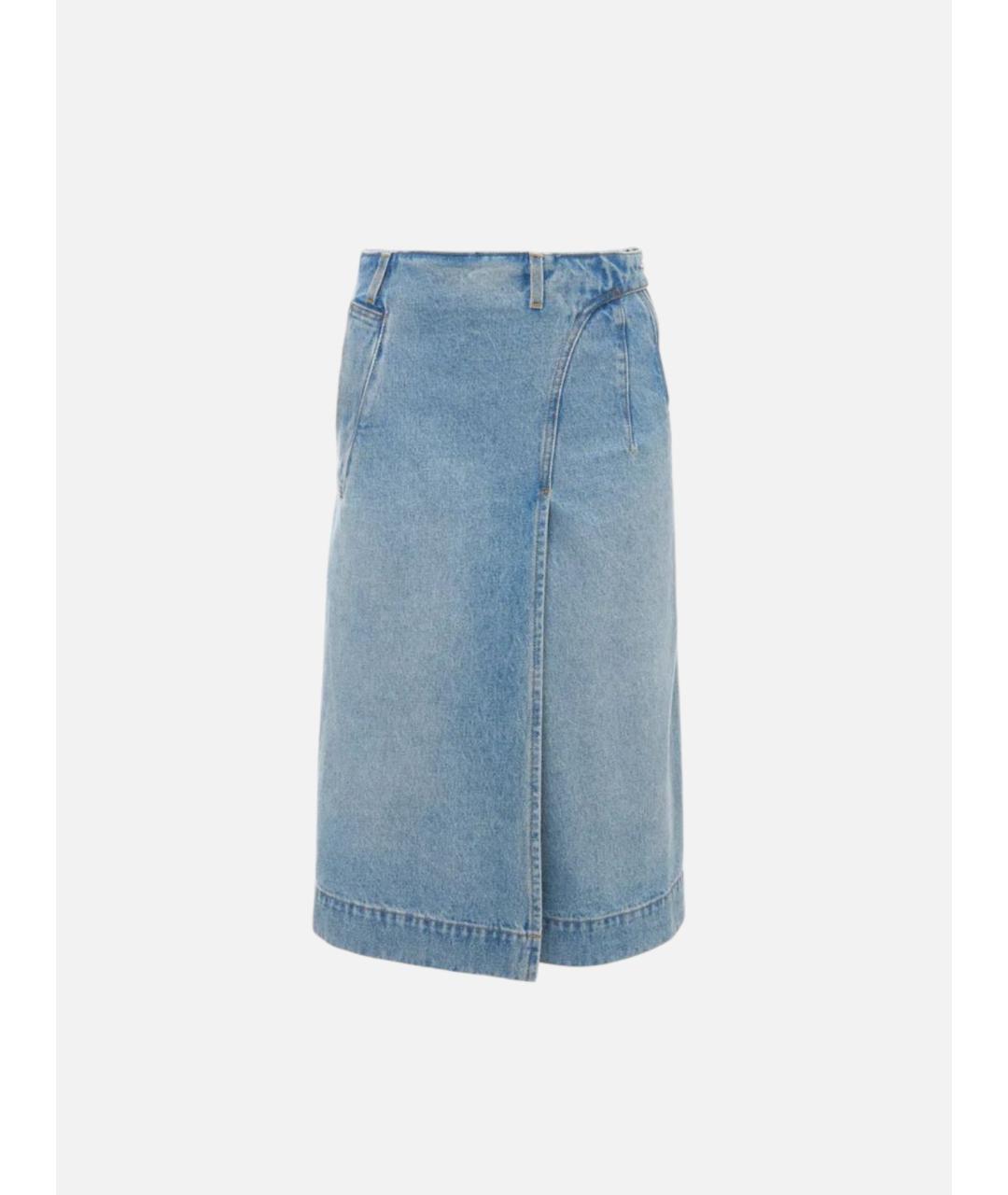 VICTORIA BECKHAM Голубая хлопковая юбка миди, фото 7