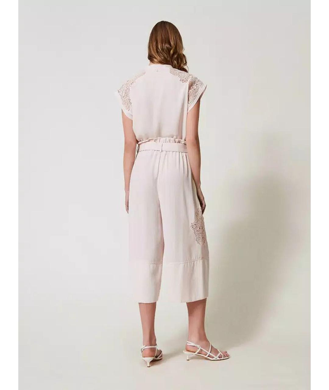 TWIN-SET Бежевые полиэстеровые кюлоты, фото 4