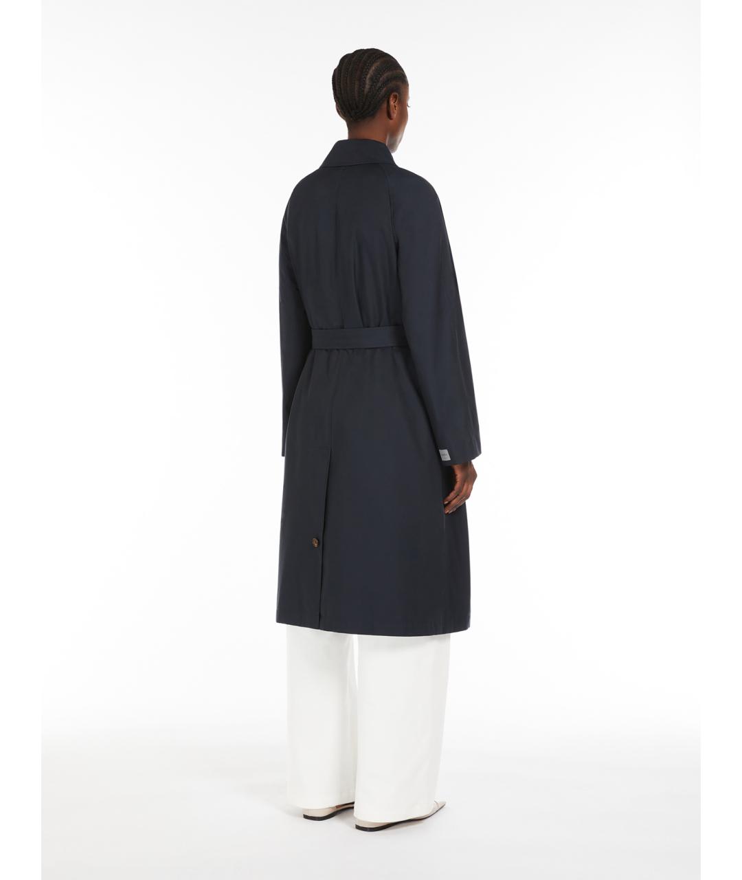 'S MAX MARA Черный хлопковый тренч/плащ, фото 3