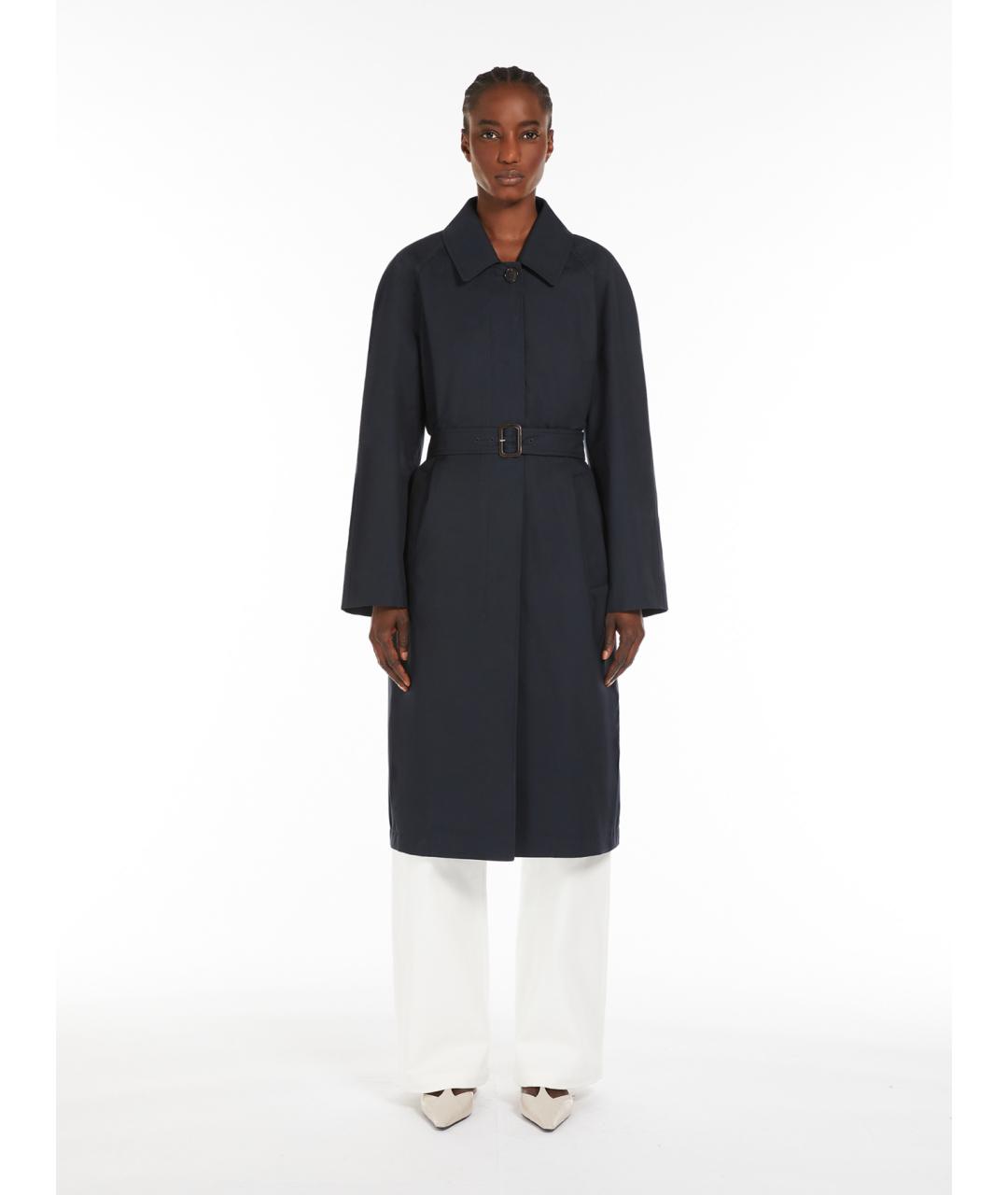 'S MAX MARA Черный хлопковый тренч/плащ, фото 2