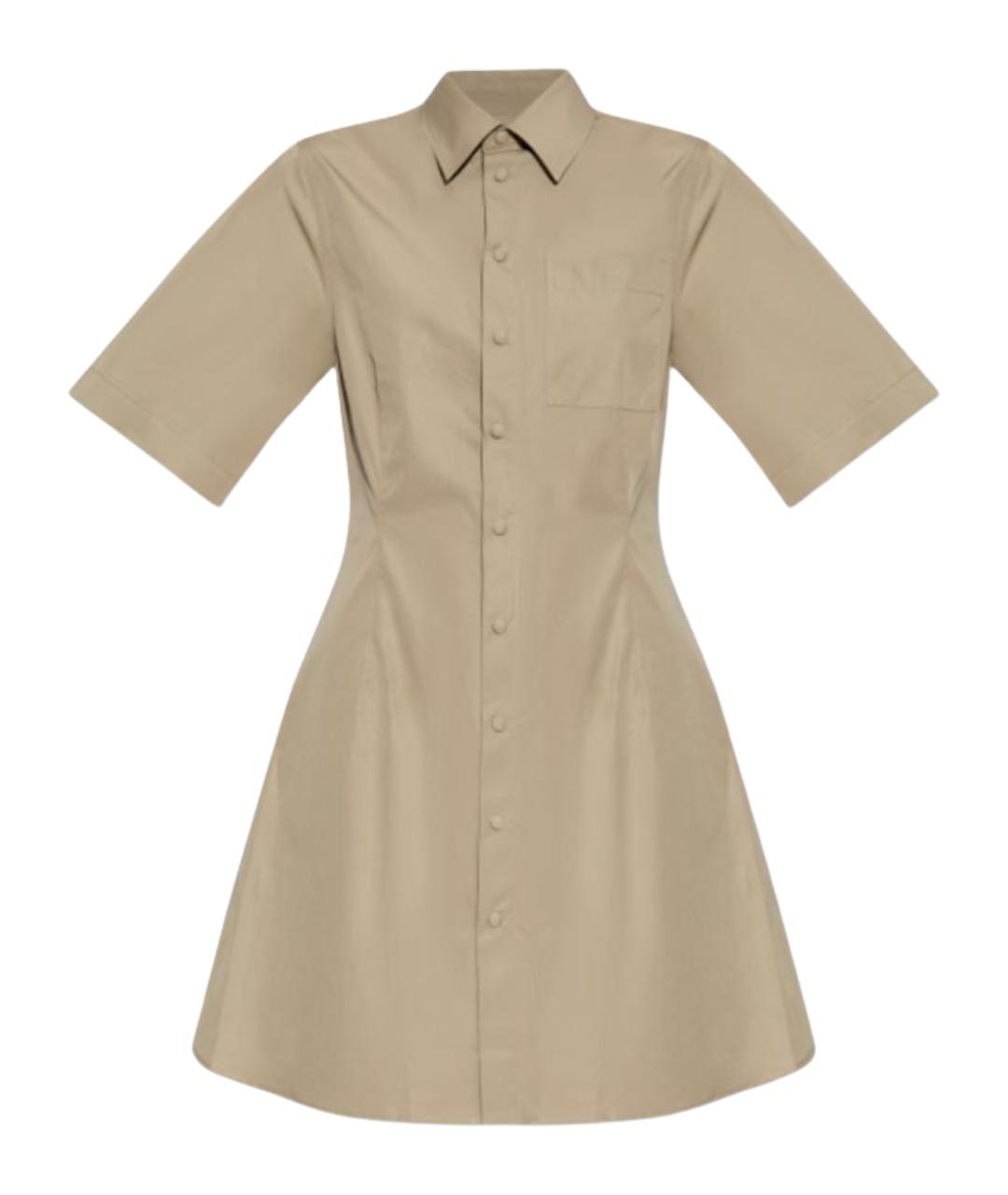 Ami Paris Бежевое хлопковое повседневное платье, фото 1