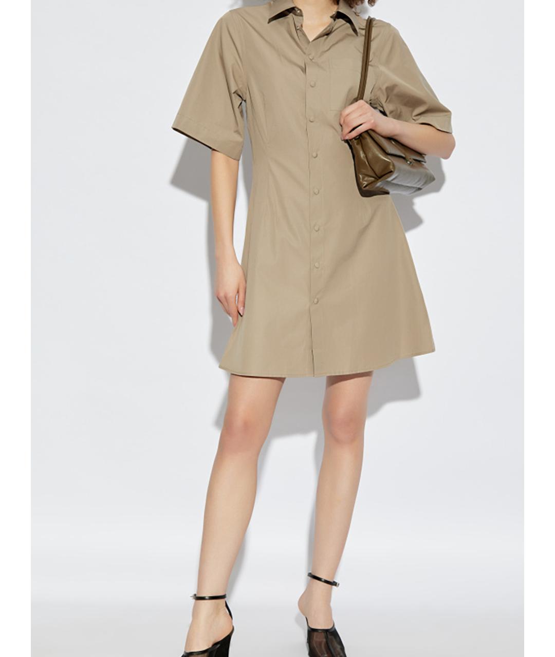 Ami Paris Бежевое хлопковое повседневное платье, фото 2