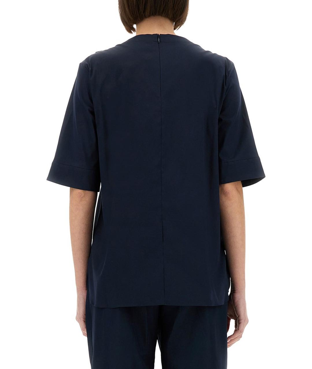 'S MAX MARA Темно-синяя хлопковая блузы, фото 3