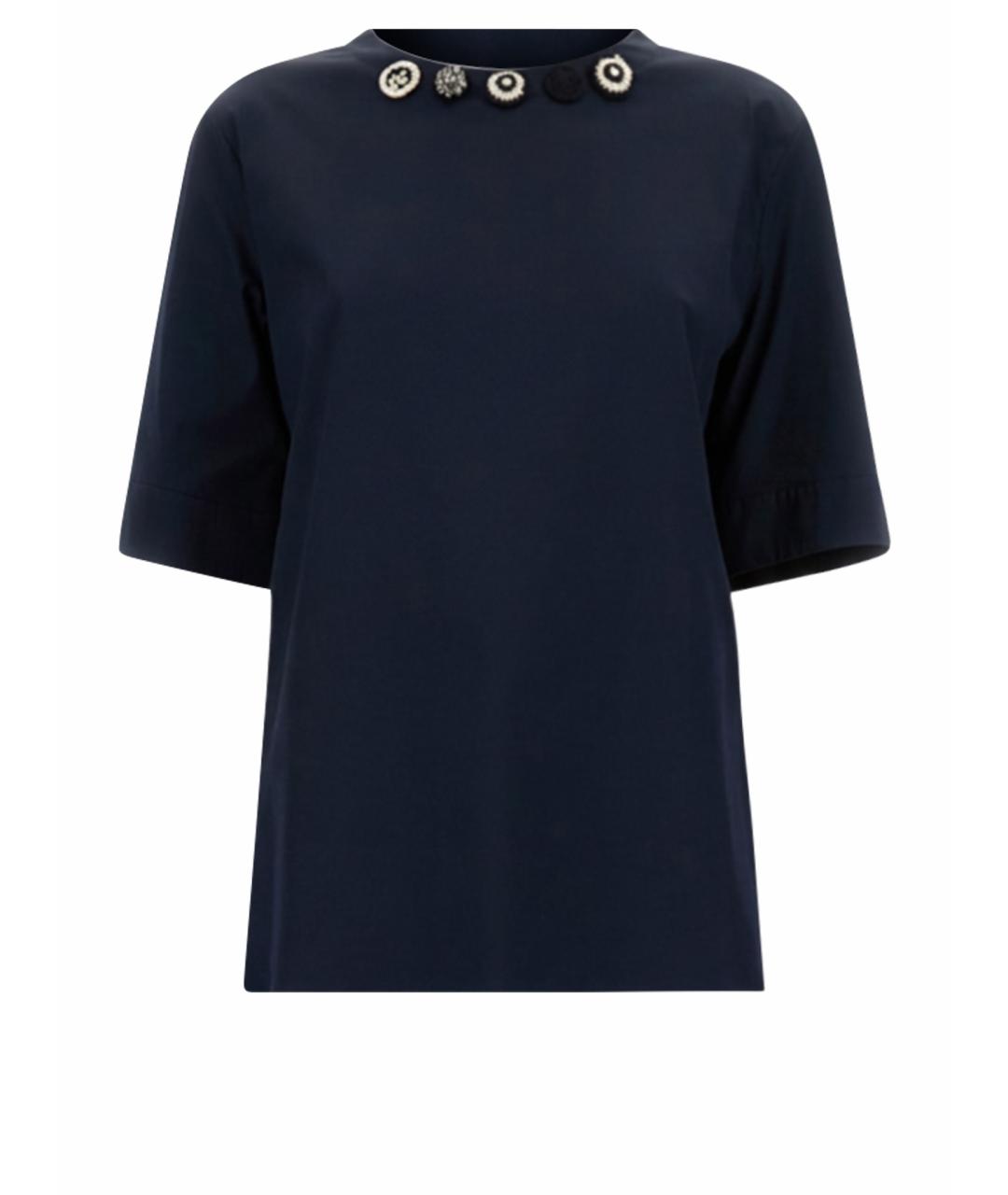 'S MAX MARA Темно-синяя хлопковая блузы, фото 1