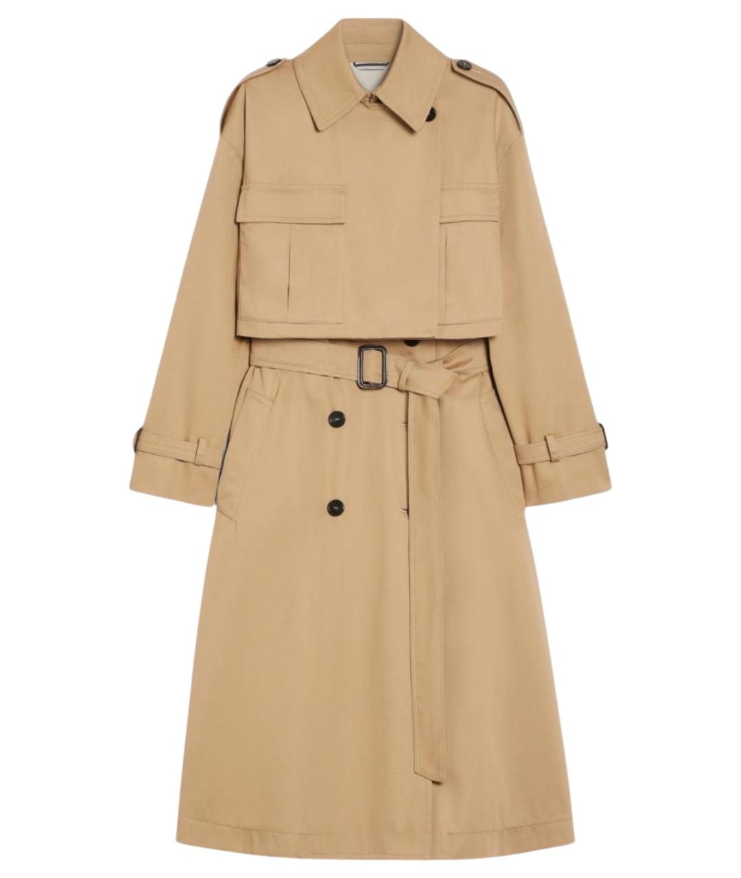 WEEKEND MAX MARA Бежевый хлопковый тренч/плащ, фото 1